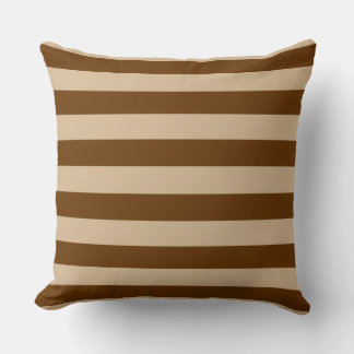 Coussin Superbe Brown et Tan Stripes Motif