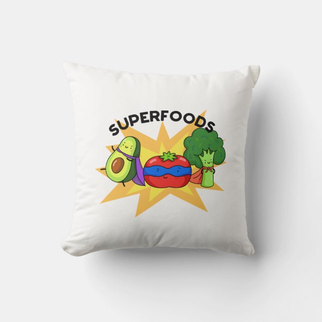 Coussin Superfoods Funny Vegetable Pun (Recto)