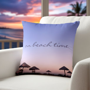Coussin Sur La Plage California Purple Sunset Photo