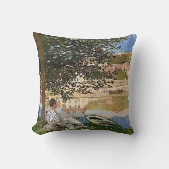 Coussin Sur la rive de la Seine par Monet (Recto)
