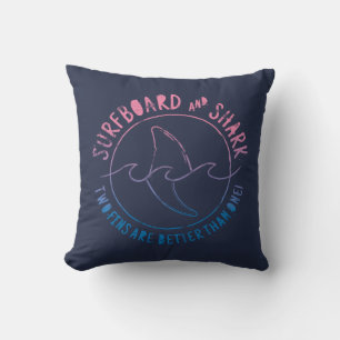 Coussin Surf Et Requin Drôle Surfer Surf Été