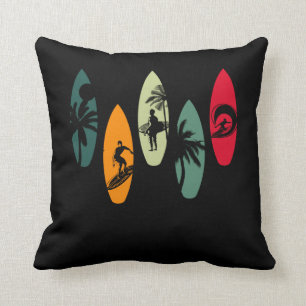 Coussin Surfboard coloré Vintage Hawaii Surfing Lover