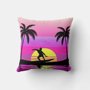 Coussin Surfer les Vagues – Humeur de Surf au Coucher du S