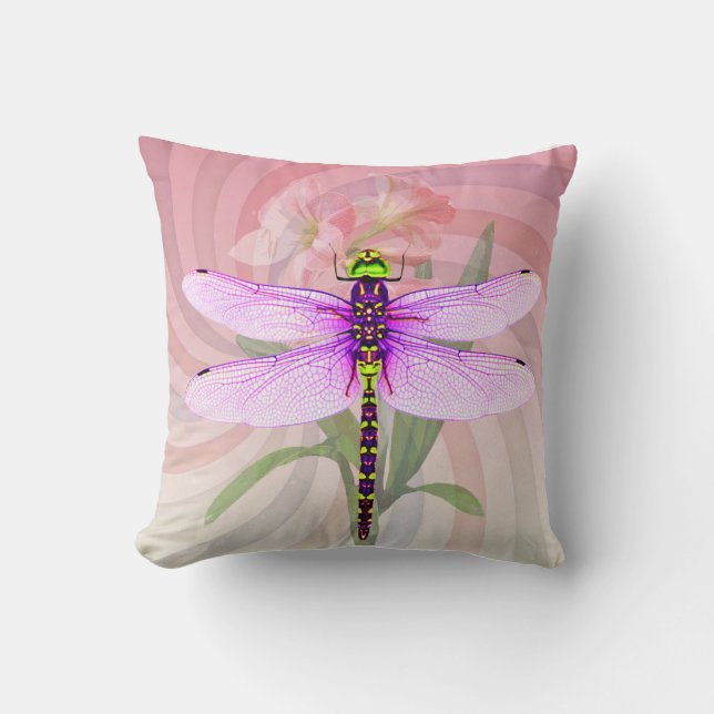Coussin Surreal 60's Theme Dragon Fly (Recto)