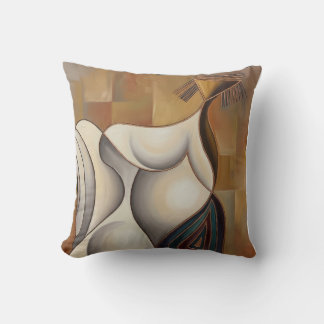 Coussin surréaliste Femme en Roues