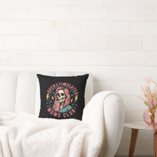 Coussin Surstimulé Moms Club Crâne Messy Maman Vie
