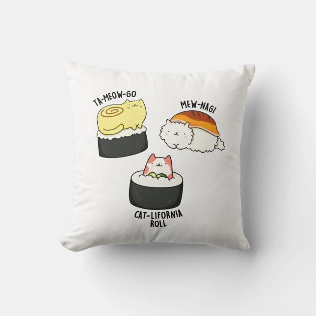 Coussin Sushi Cats Funny Sushi Pun (Recto)