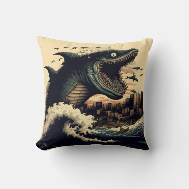 Coussin Sushi Shark Anime Attaquer (Recto)