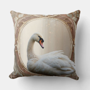 Coussin *~* Swan blanc Art Nouveau SC1 éthérée