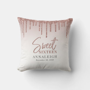 Coussin Sweet 16 Rose Gold 16e fête d'anniversaire