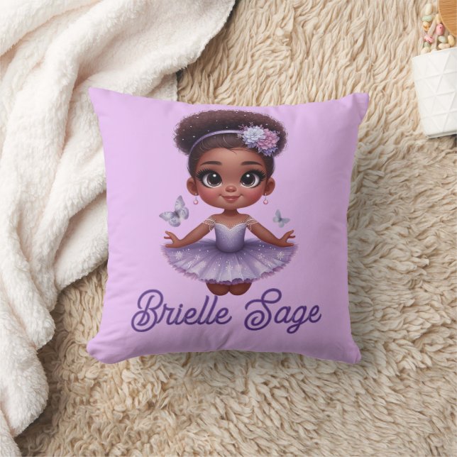 Coussin Sweet Afro Puff Purple Ballerina Girl (Couverture)