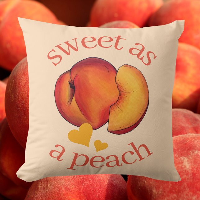 Coussin Sweet as a Peach Ripe Georgia Pache Fruit (Sweet as a Peach Pillow)