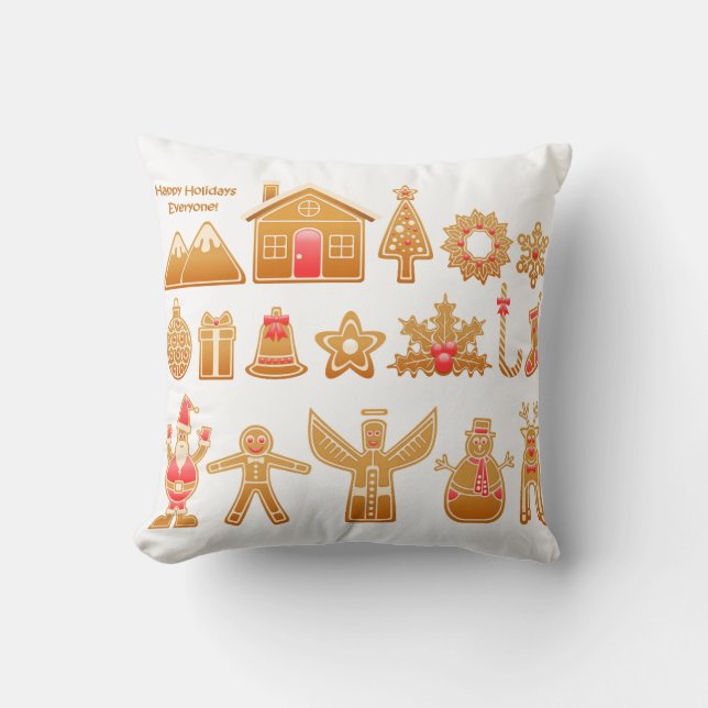 Coussin Sweet Christmas Gingerbread Design (Recto)