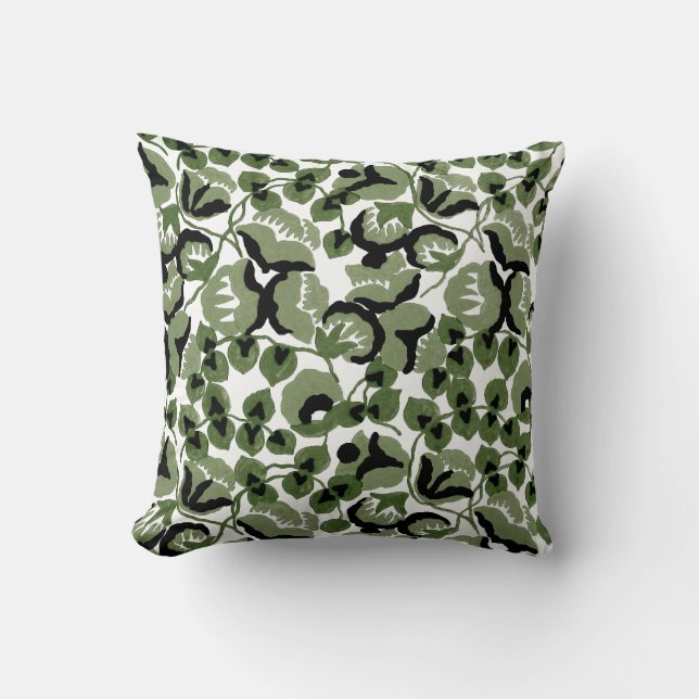 Coussin Sweet Pea (Olive) Fine Art (Recto)