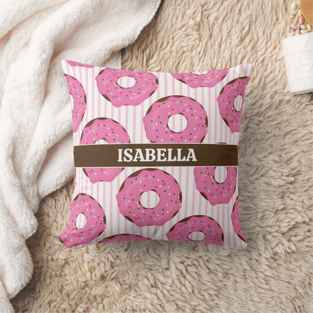 Coussin Sweet Pink Donut Throw Pillow (Couverture)