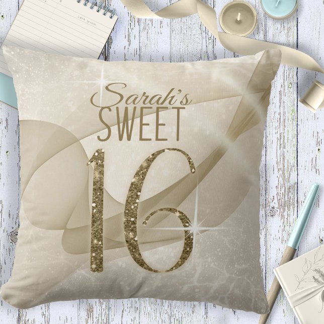Coussin Sweet sixteen d'éclaboussures Gold ID652 (Créateur téléchargé)