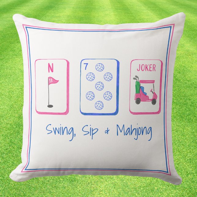 Coussin Swing, Sip, Mahjong / Golf Mahjong Tile (Créateur téléchargé)