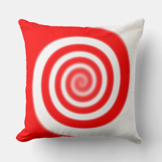 Coussin Swirl à menthe rouge et blanche (Recto)