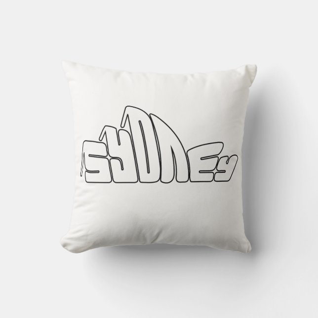 Coussin Sydney Retro Bubble Text Art (Recto)