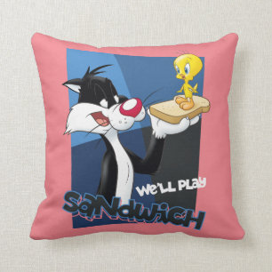 Coussin SYLVESTER™ & TWEETY™ "On va jouer au sandwich"