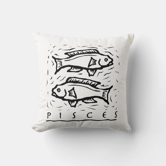 Coussin Symbole astrologique zodiaque de l'année des Poiss (Recto)