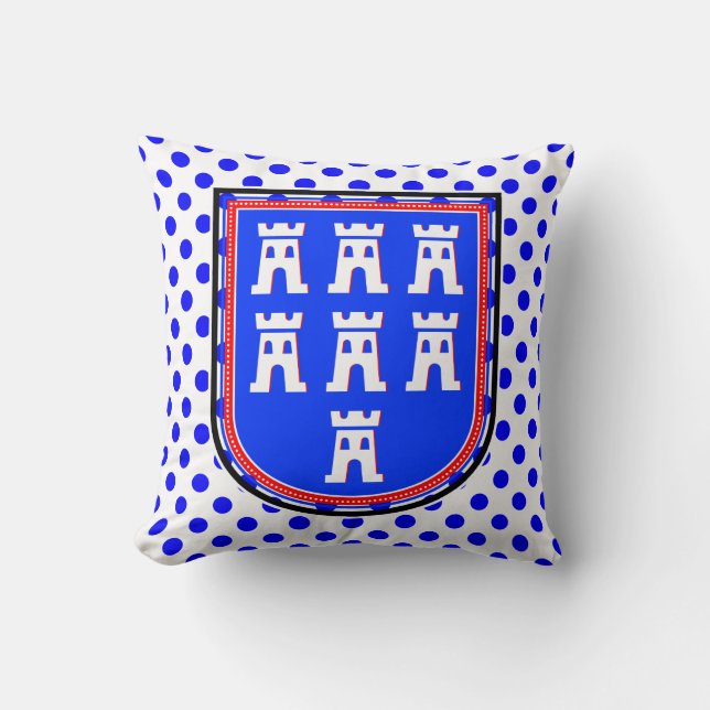 Coussin SYMBOLE Bleu Rouge Saxon (Recto)