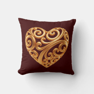 Coussin Symbole Bourguignon Cœur Doré de l'Amour