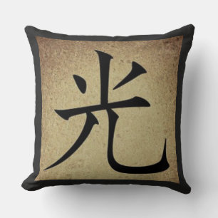 Coussin Symbole chinois LIGHT Asiatique Thème Carré