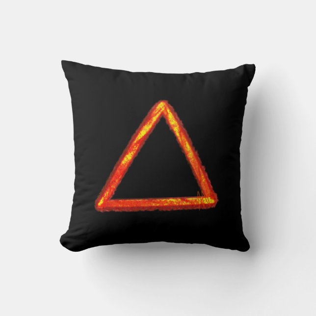 Coussin Symbole d'alchimie d'élément de feu lame (Recto)