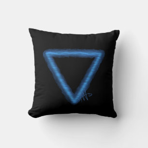 Coussin Symbole d'alchimie des éléments d'eau ondulée