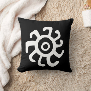 Coussin symbole de géoglyphe idol de soleil antique petrog
