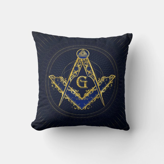 Coussin Symbole de la franc-maçonnerie Carré et camionnett (Recto)