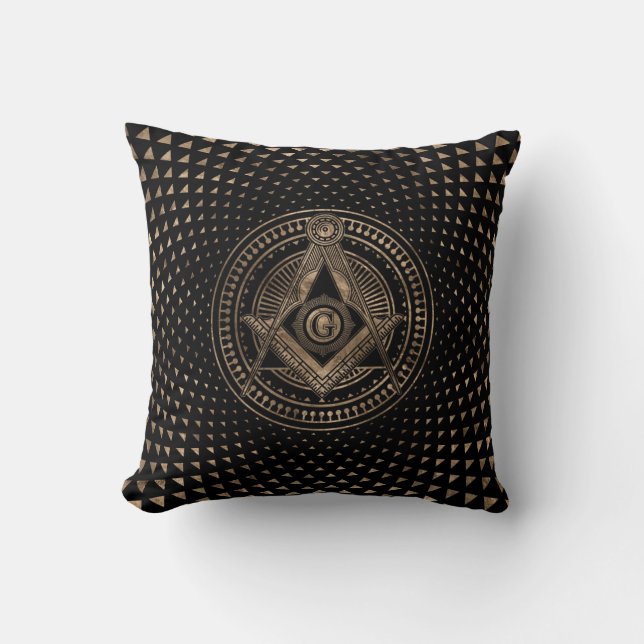 Coussin Symbole de la franc-maçonnerie Carré et camionnett (Recto)