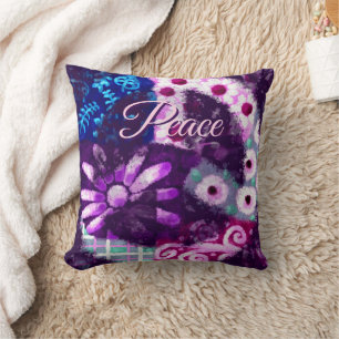 Coussin SYMBOLE DE LA PAIX Abstraite Hippie Art personnali