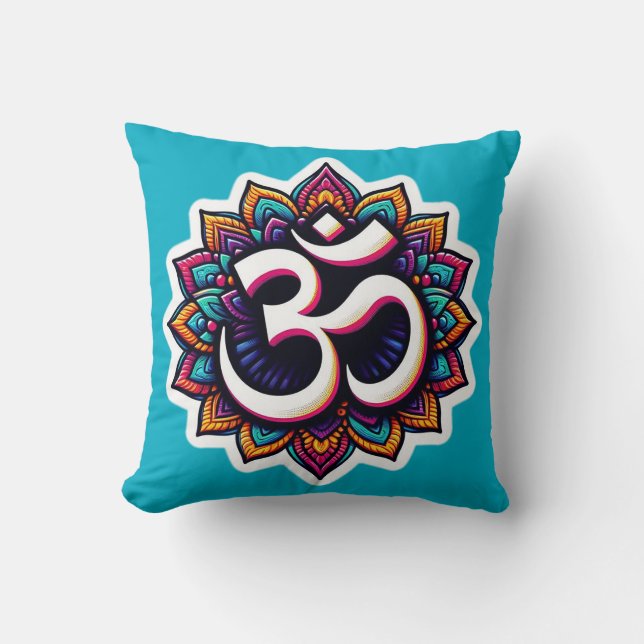 Coussin Symbole de méditation hindou Om Thaillow Pillow (Recto)