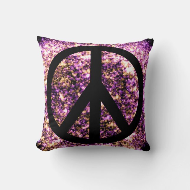 Coussin Symbole de paix Boho Bright Blurry Sparklight (Recto)