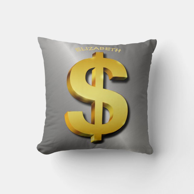 Coussin Symbole de scintillement d'argent de signe du (Recto)