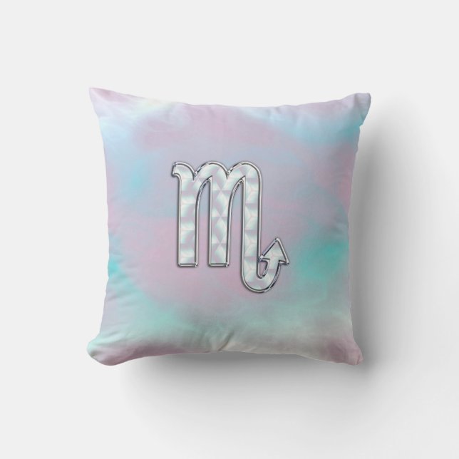 Coussin Symbole de Scorpio Zodiac dans Mother of Pearl Dec (Recto)