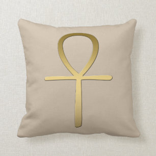 Coussin Symbole égyptien croisé d'Ankh