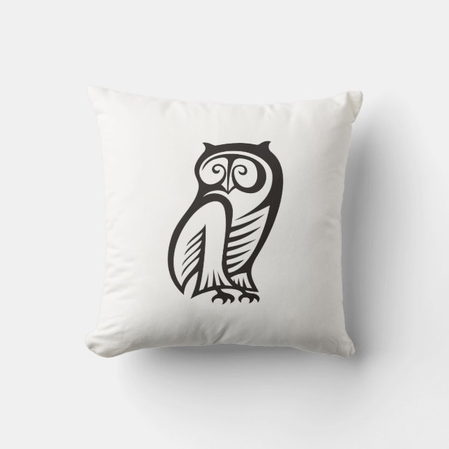 Coussin Symbole hibou noir (Recto)