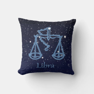 Coussin Symbole Libra Constellation et Zodiac avec étoiles