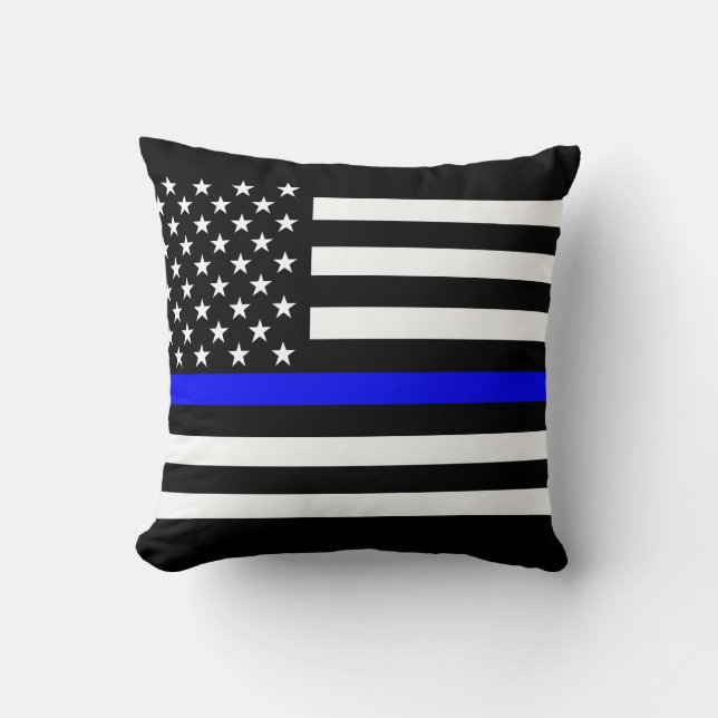 Coussin Symbole mince de l'Amérique Blue Line (Recto)