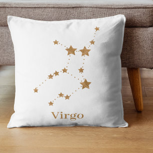 Coussin Symbole moderne Zodiac Gold Virgo   Élément Terre