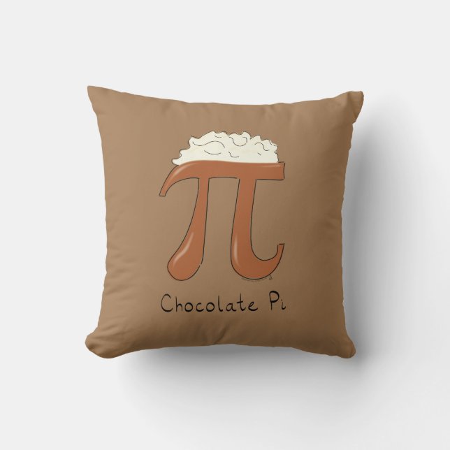 Coussin Symbole Pi Chocolat Math drôle (Recto)