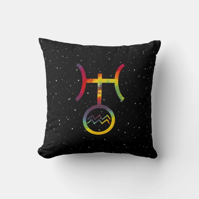 Coussin Symbole planétaire Aquarius Uranus Starry Tie Dye (Recto)