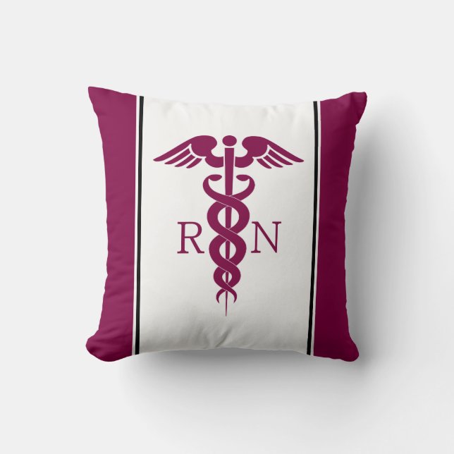 Coussin Symbole simple rouge Caduceus RN avec frontières m (Recto)