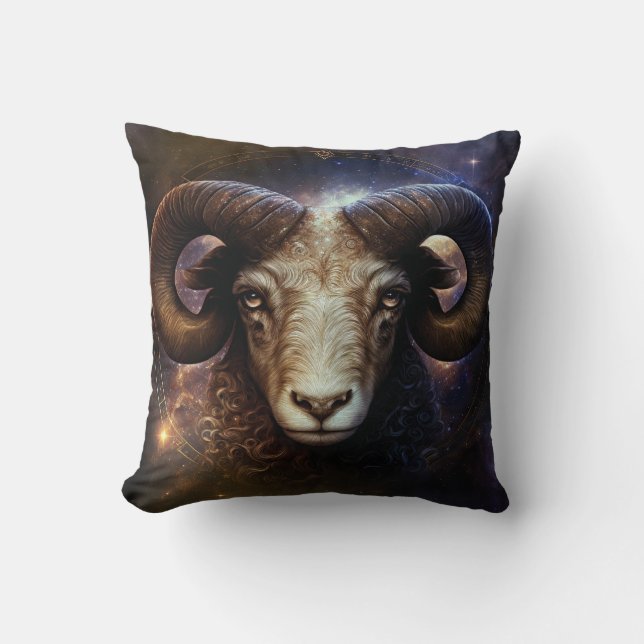 Coussin Symbole Zodiaque Aries Design d'aquarelle (Recto)