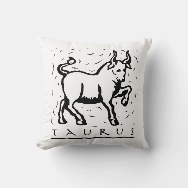 Coussin Symbole zodiaque astrologique de l'année du Taurus (Recto)