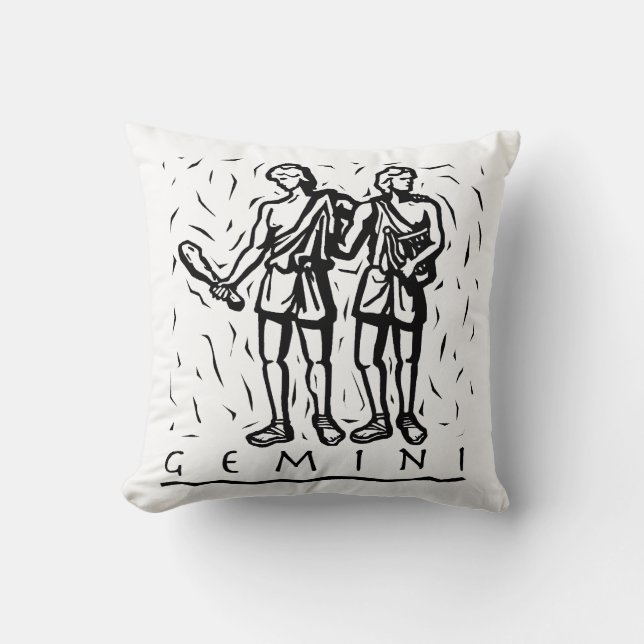 Coussin Symbole zodiaque astrologique Gemini Anniversaire (Recto)