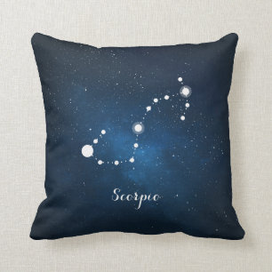 Coussin SYMBOLE Zodiaque D'Astrologie Nébula Bleue Scorpi